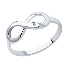 Кольцо SOKOLOV - Серебро 925, Бриллиант, Бриллиант голубой, Бриллиант коньячный (арт. 87010036)