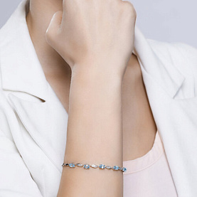 Браслет SOKOLOV - Серебро 925, Топаз, Фианит (арт. 92050094)