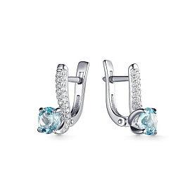 Серьги Дар - Серебро 925, Топаз, Фианит (арт. С-3919рс40200)