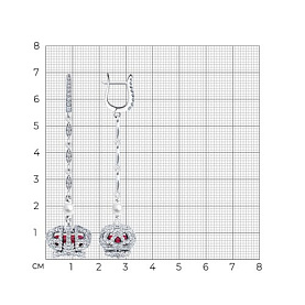 Серьги SOKOLOV - Серебро 925, Жемчуг культивированный, Синтетический рубин, Фианит (арт. 92025323)