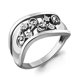 Кольцо Аквамарин - Серебро 925, Фианит (арт. 68851А.5)