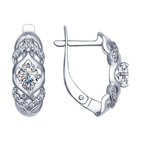 Серьги SOKOLOV - Серебро 925, Фианит (арт. 94022500)