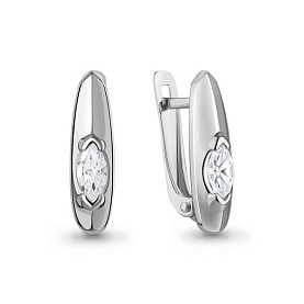 Серьги Аквамарин - Серебро 925, Фианит (арт. 400415.5)