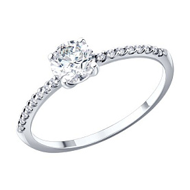 Кольцо SOKOLOV - Золото 585, Фианит (арт. 019889-3)