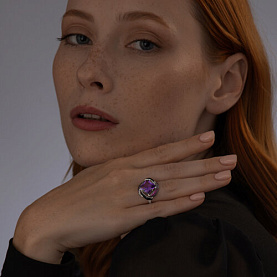 Кольцо SOKOLOV - Серебро 925, Синтетический нанокристал, Фианит, Эмаль (арт. 92011301)