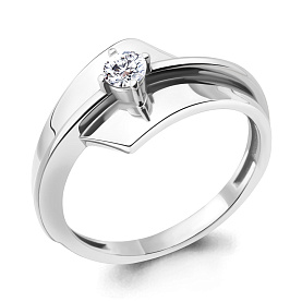 Кольцо Аквамарин - Серебро 925, Фианит (арт. 67141А.5)