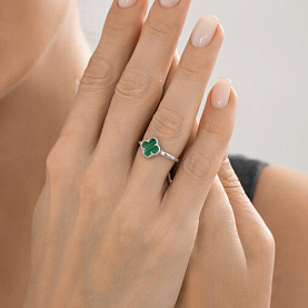 Кольцо SOKOLOV - Серебро 925, Малахит (арт. 83010265)