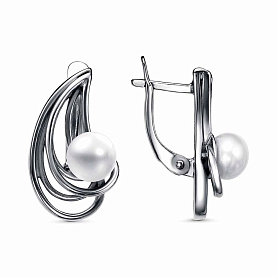 Серьги Красная пресня - Серебро 925, Жемчуг культивированный (арт. 33315436)