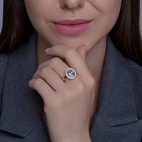 Кольцо SOKOLOV - Золото 585, Фианит (арт. 716426)