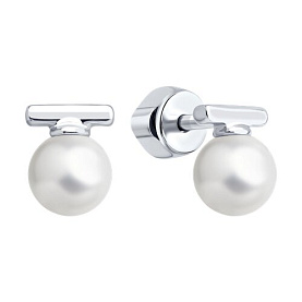 Серьги Diamant - Серебро 925, Жемчуг имитация (арт. 94-122-02369-1)
