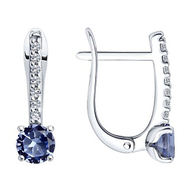 Серьги SOKOLOV - Серебро 925, Синтетический ситалл , Фианит (арт. 92023032)