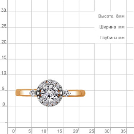 Кольцо Аквамарин - Серебро 925, Фианит (арт. 67374А.6)