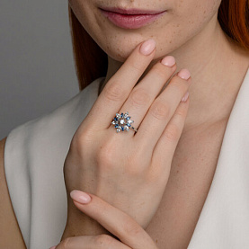 Кольцо SOKOLOV - Серебро 925, Топаз, Фианит (арт. 92014567)