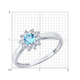 Кольцо SOKOLOV - Серебро 925, Топаз, Фианит (арт. 92014632)