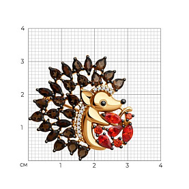 Брошь SOKOLOV - Серебро 925, Раухтопаз, Фианит (арт. 92040119)
