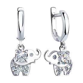 Серьги SOKOLOV - Серебро 925, Фианит (арт. 94023905)