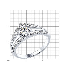 Кольцо SOKOLOV - Серебро 925, Фианит (арт. 94012282)