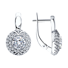 Серьги SOKOLOV - Серебро 925, Фианит (арт. 94021434)