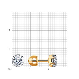 Серьги SOKOLOV - Золото 375, Фианит (арт. 029446-4)