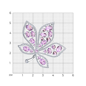 Брошь SOKOLOV - Серебро 925, Аметист, Фианит (арт. 92040101)