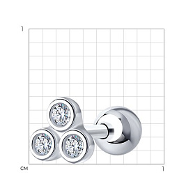 Серьга SOKOLOV - Серебро 925, Фианит (арт. 94170196)