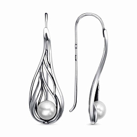 Серьги Красная пресня - Серебро 925, Жемчуг культивированный (арт. 33316392)