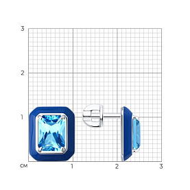 Серьги SOKOLOV - Серебро 925, Фианит, Эмаль (арт. 94027098)