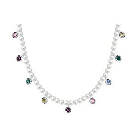 Колье SOKOLOV - Серебро 925, Жемчуг имитация, Фианит (арт. 94071068)
