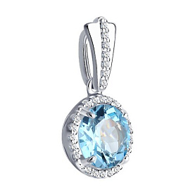Подвеска SOKOLOV - Серебро 925, Топаз, Фианит (арт. 92030318)