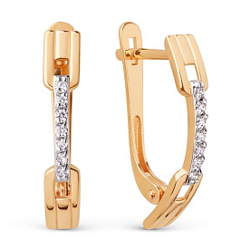 Серьги ЮФ Династия - Золото 585, Фианит (арт. 027472-1102)