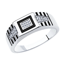 Кольцо Diamant - Серебро 925, Фианит, Эмаль (арт. 94-112-00722-1)