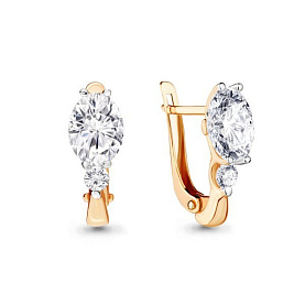 Серьги Аквамарин - Серебро 925, Фианит (арт. 46732.6)