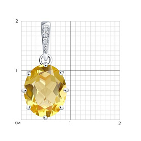 Подвеска Diamant - Серебро 925, Фианит, Цитрин (арт. 94-330-02054-5)