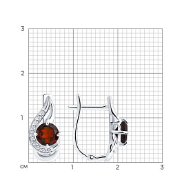 Серьги Diamant - Серебро 925, Гранат, Фианит (арт. 94-320-00555-2)