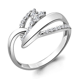 Кольцо Аквамарин - Серебро 925, Фианит (арт. 68708А.5)