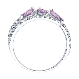 Кольцо SOKOLOV - Серебро 925, Аметист, Фианит (арт. 92014531)