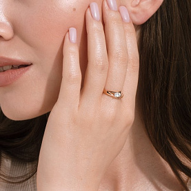 Кольцо ЮФ Династия - Золото 585, Фианит (арт. 023111-1102)