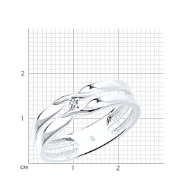 Кольцо SOKOLOV - Серебро 925, Бриллиант, Бриллиант голубой, Бриллиант коньячный (арт. 87010014)
