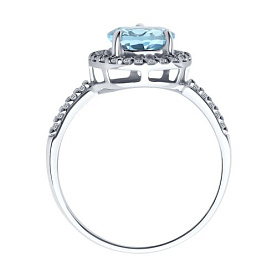 Кольцо Diamant - Серебро 925, Топаз, Фианит (арт. 94-310-02047-1)