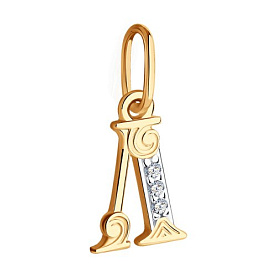 Подвеска SOKOLOV - Золото 585, Фианит (арт. 033823)
