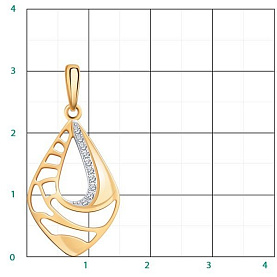 Подвеска Атолл - Золото 585, Фианит (арт. 50372)
