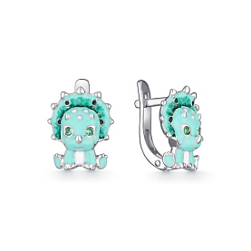 Серьги Мириада - Серебро 925, Фианит, Эмаль (арт. 901022101)