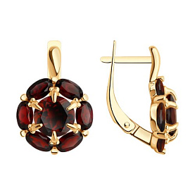 Серьги Diamant - Золото 585, Гранат (арт. 51-320-02100-4)