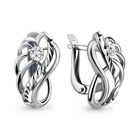 Серьги Аквамарин - Серебро 925, Фианит (арт. 46514А.5)