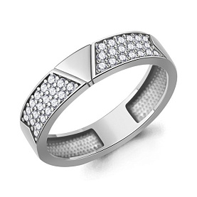 Кольцо Аквамарин - Серебро 925, Фианит (арт. 600214А.5)