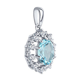 Подвеска Diamant - Серебро 925, Топаз, Фианит (арт. 94-330-02042-1)