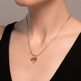 Подвеска SOKOLOV - Золото 585, Аметист, Фианит (арт. 731860)