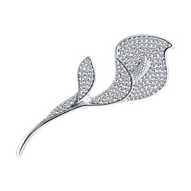 Брошь SOKOLOV - Серебро 925, Фианит (арт. 94049021)