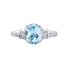 Кольцо SOKOLOV - Серебро 925, Топаз, Фианит (арт. 92011783)