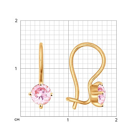 Серьги SOKOLOV - Золото 585, Фианит (арт. 026947)